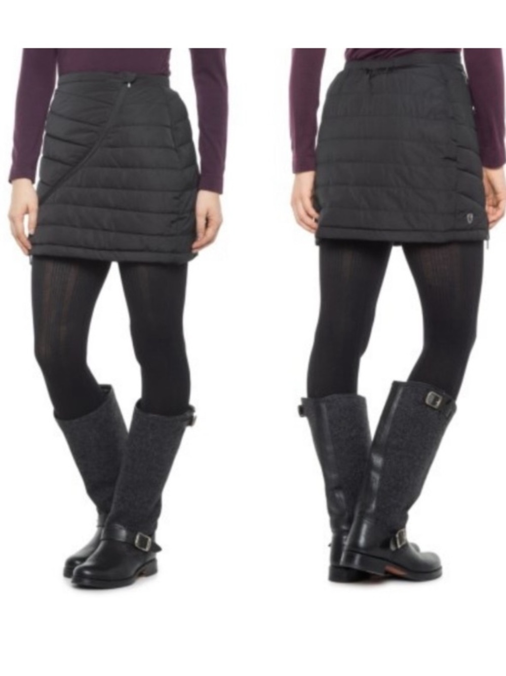 Neve Krista Quilted Puffer Skirt Apres ski alpine Chic winter skirt sz M